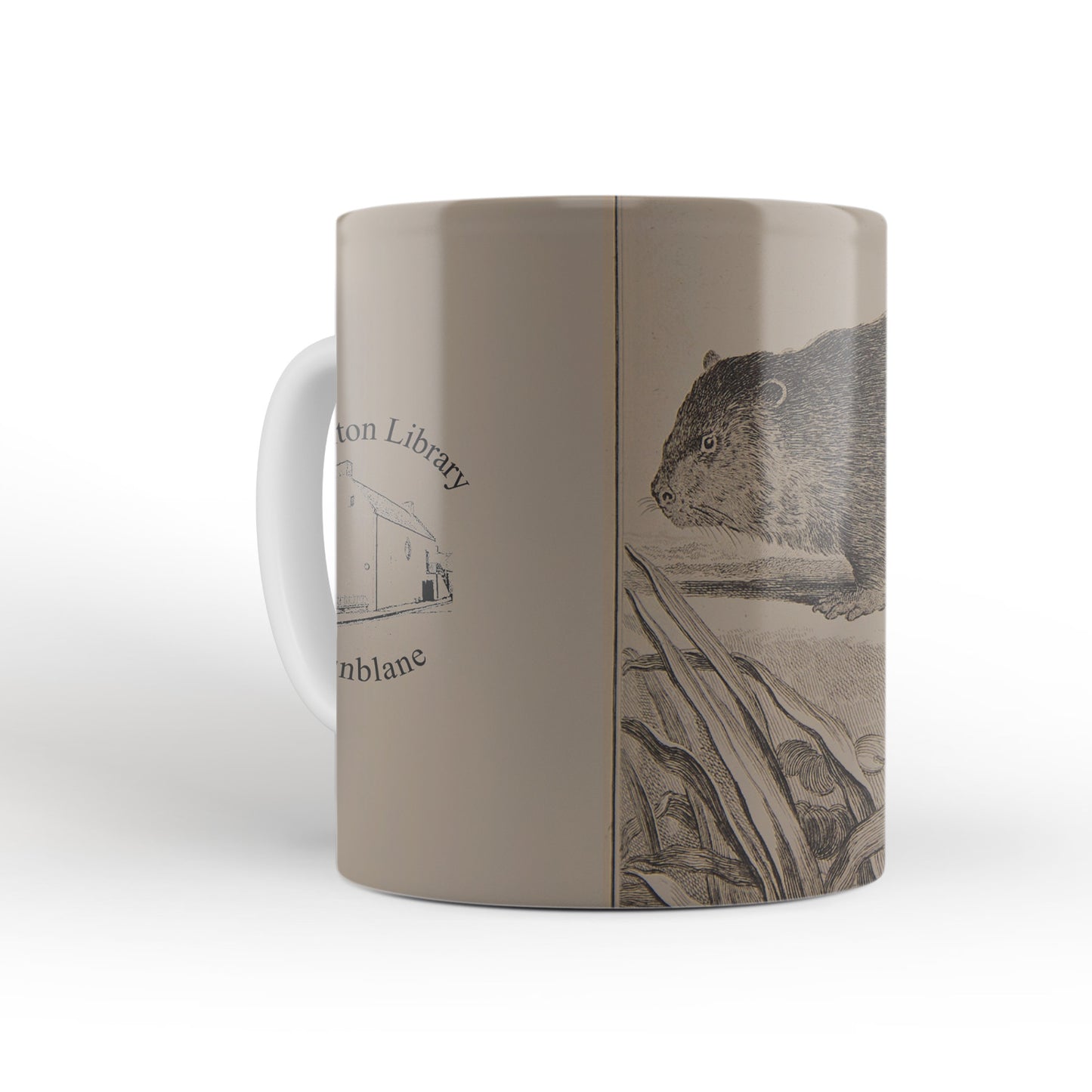 Brown Beaver mug from The Cosmographia (1544) by Sebastian Münster, Leighton Library