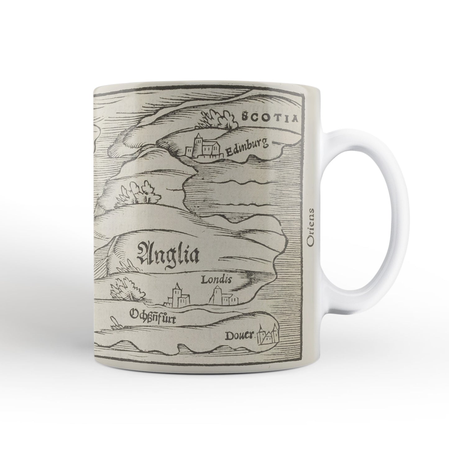 Britain Map Mug from The Cosmographia (1544) by Sebastian Münster, Leighton Library