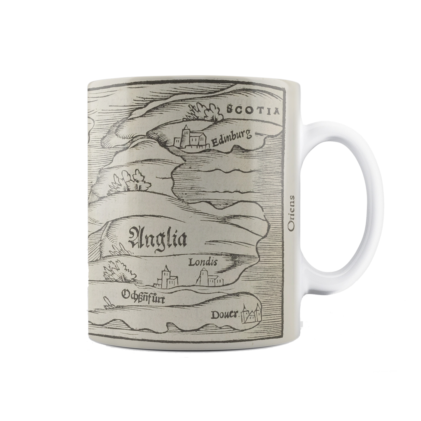 Britain Map Mug from The Cosmographia (1544) by Sebastian Münster, Leighton Library