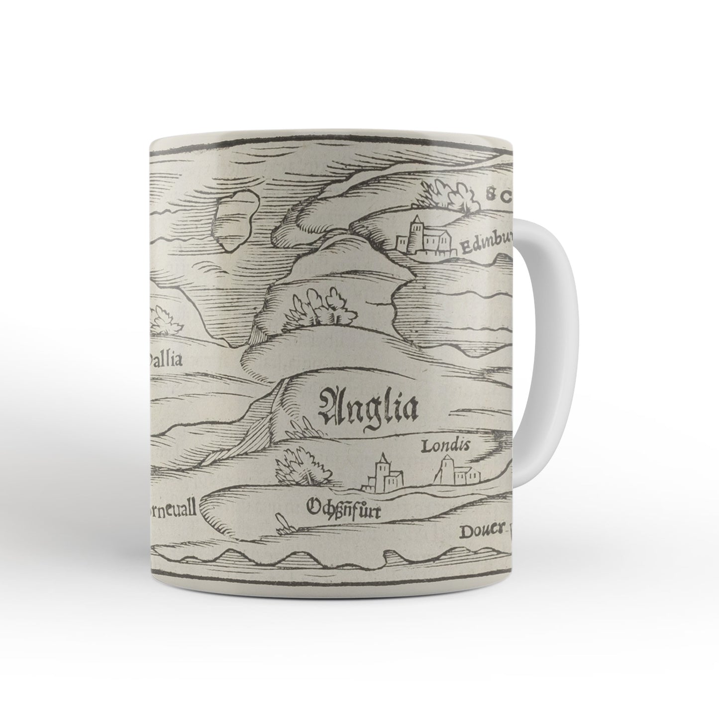 Britain Map Mug from The Cosmographia (1544) by Sebastian Münster, Leighton Library