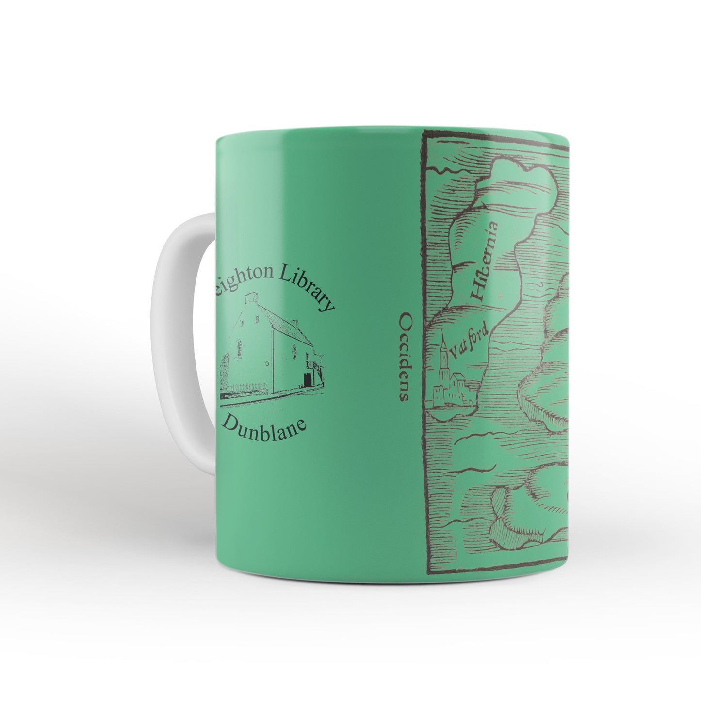 Green Britain Map Mug from The Cosmographia (1544) by Sebastian Münster, Leighton Library