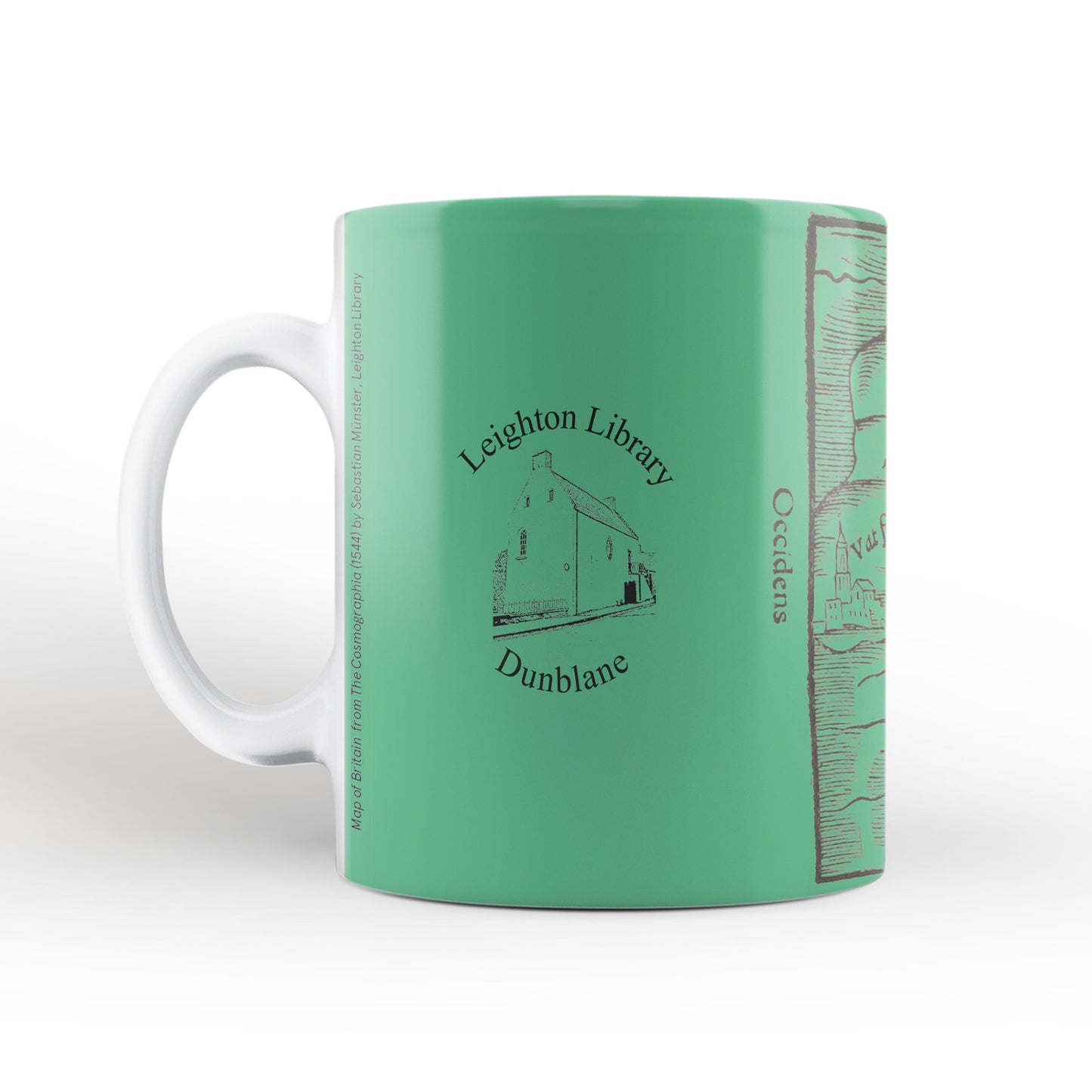 Green Britain Map Mug from The Cosmographia (1544) by Sebastian Münster, Leighton Library