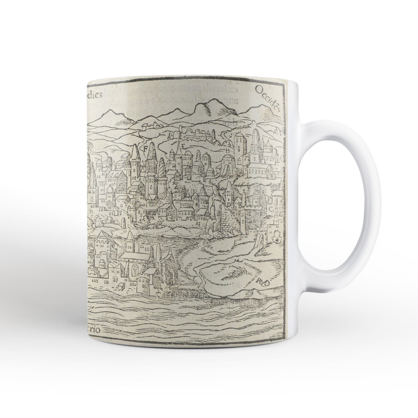 Edinburgh Mug from The Cosmographia (1544) by Sebastian Münster, Leighton Library