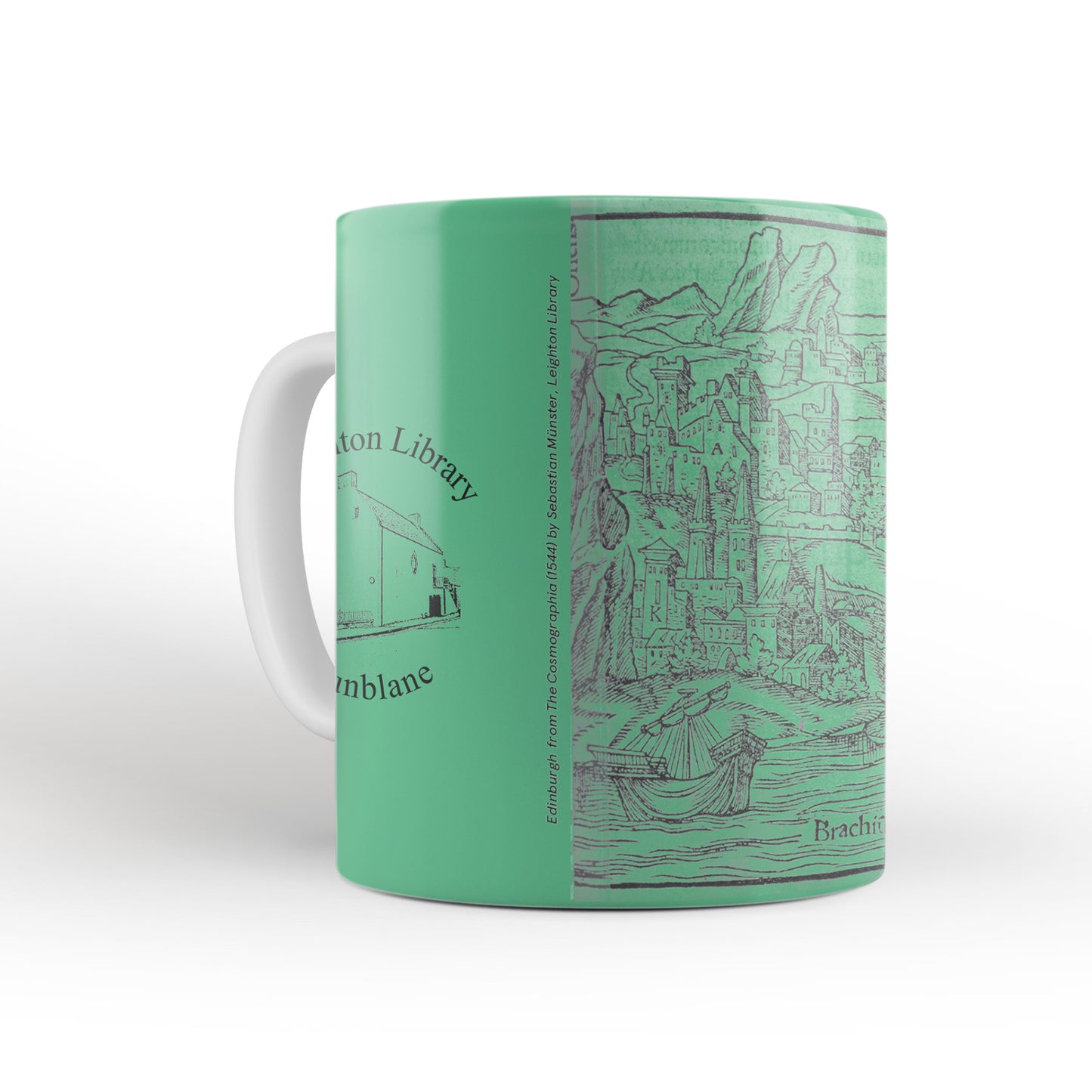 Green Edinburgh Mug from The Cosmographia (1544) by Sebastian Münster, Leighton Library
