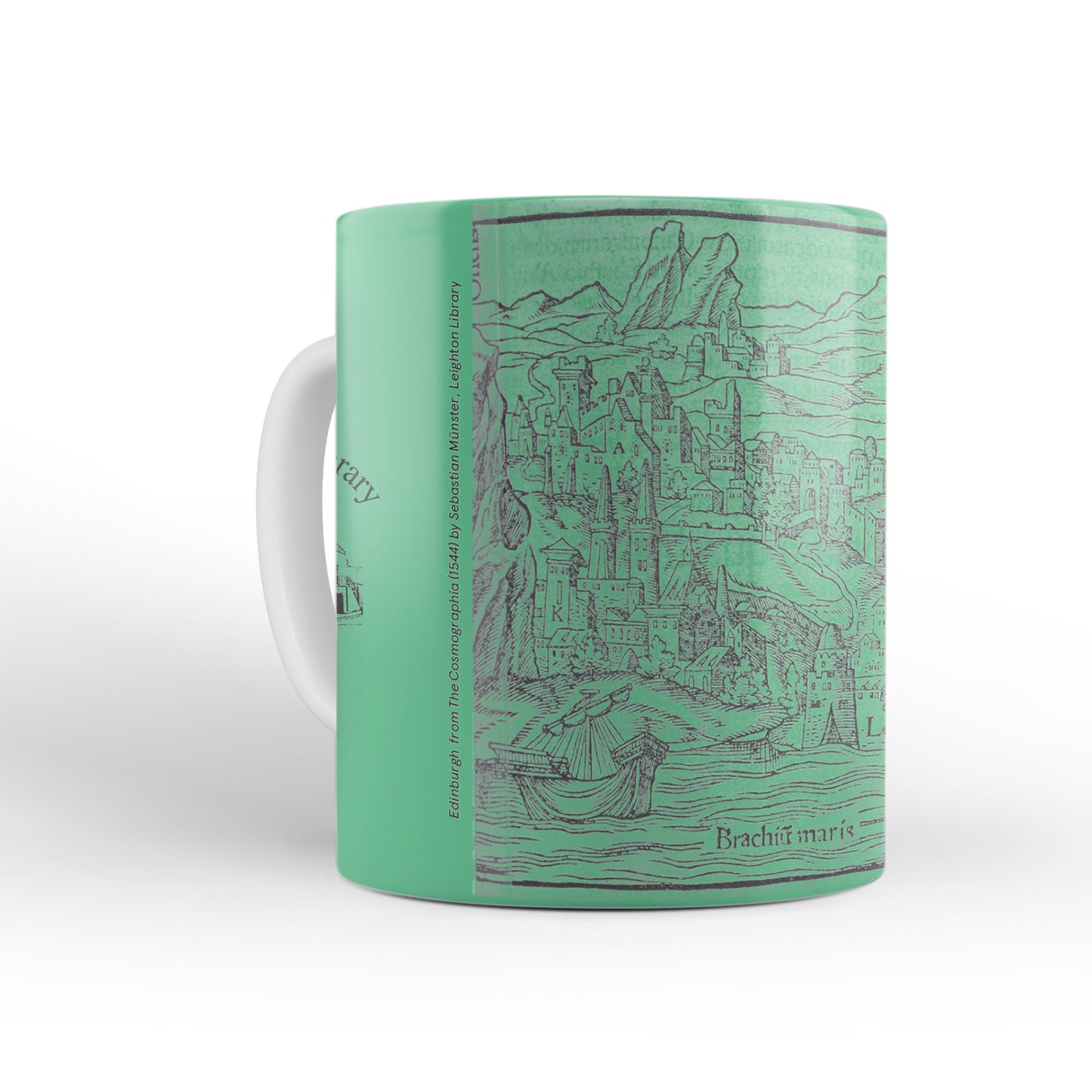 Green Edinburgh Mug from The Cosmographia (1544) by Sebastian Münster, Leighton Library