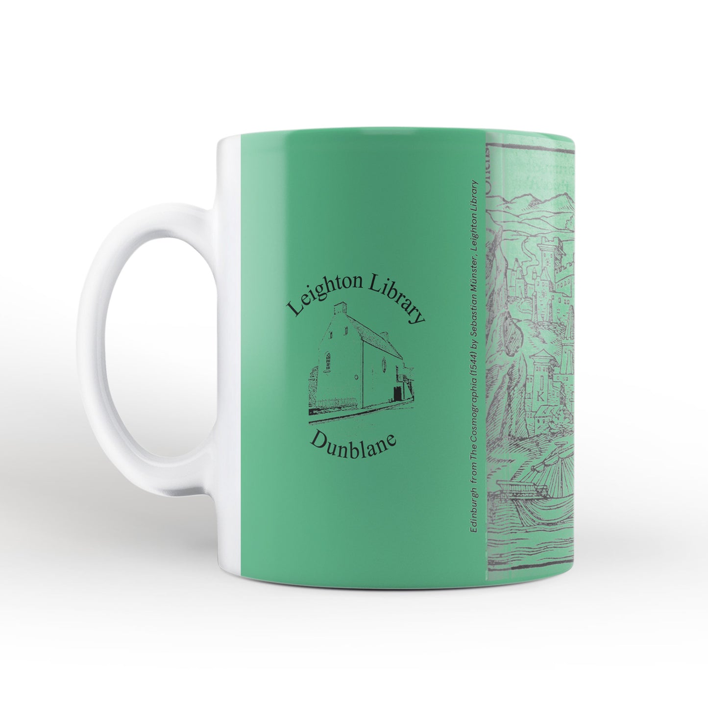 Green Edinburgh Mug from The Cosmographia (1544) by Sebastian Münster, Leighton Library