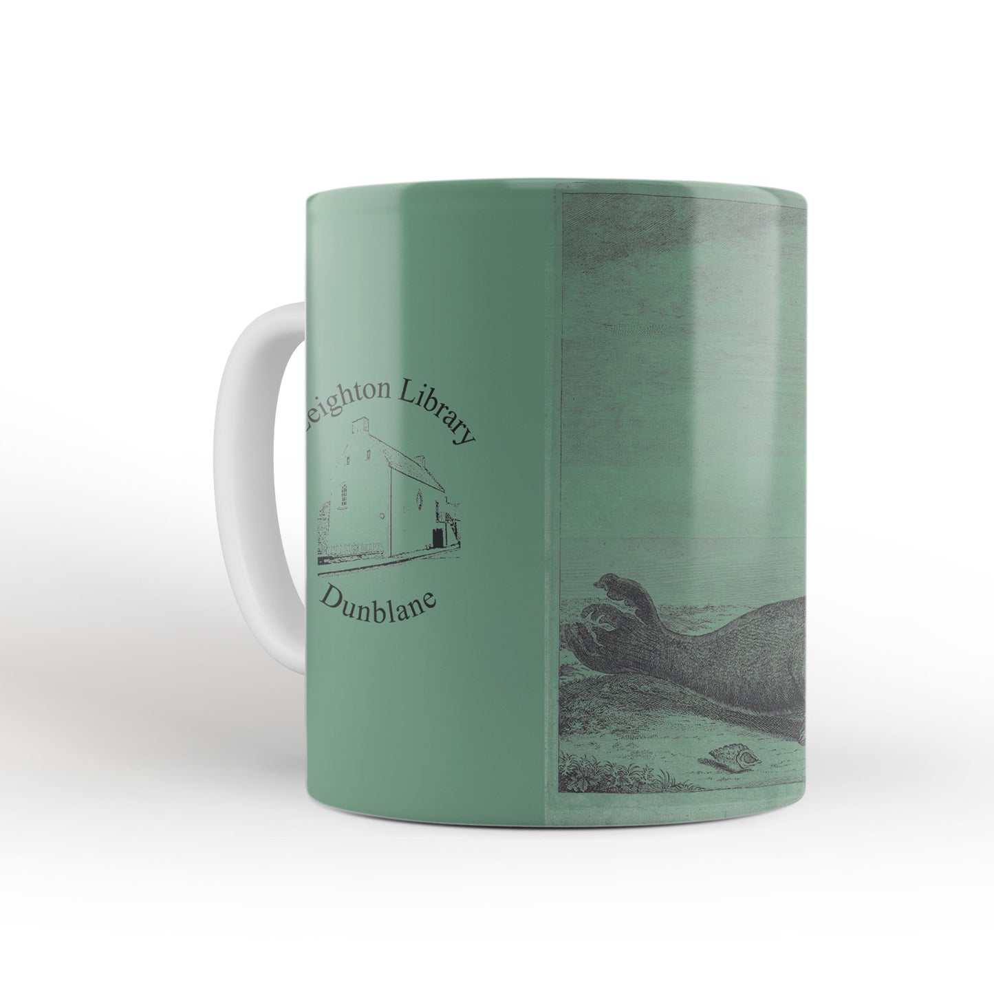 Green Elephant Seals mug from Travels Around the World (1740 to 1744), George Anson, Leighton Library