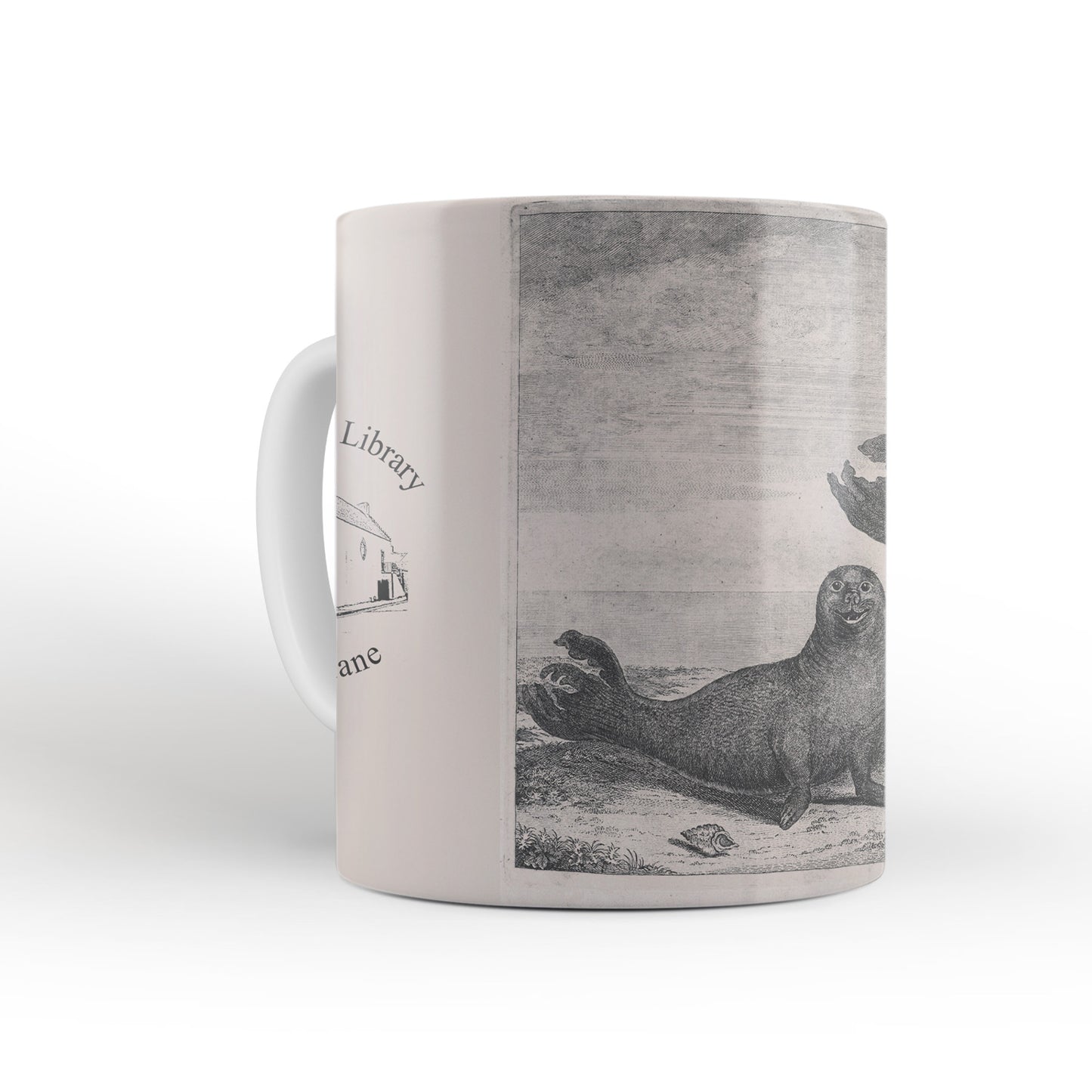 Elephant Seals mug from Travels Around the World (1740 to 1744), George Anson, Leighton Library