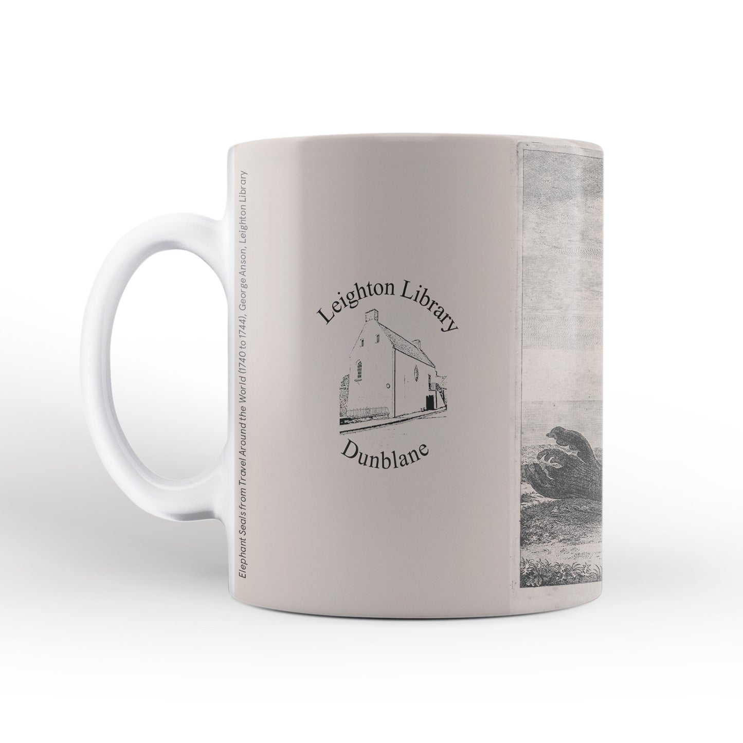 Elephant Seals mug from Travels Around the World (1740 to 1744), George Anson, Leighton Library