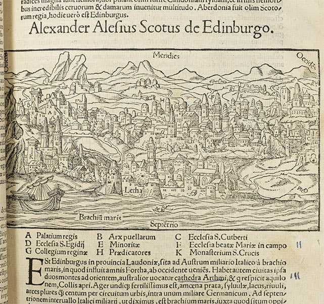 Green Edinburgh Mug from The Cosmographia (1544) by Sebastian Münster, Leighton Library