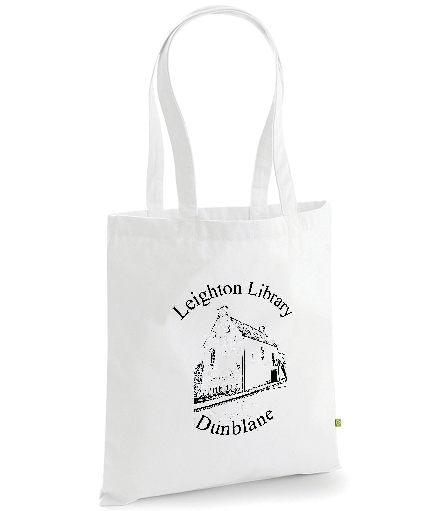 Leighton Library new watercolour white tote bag