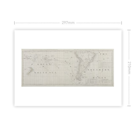 Map 03: Great South Sea (The American Atlas) Art Print