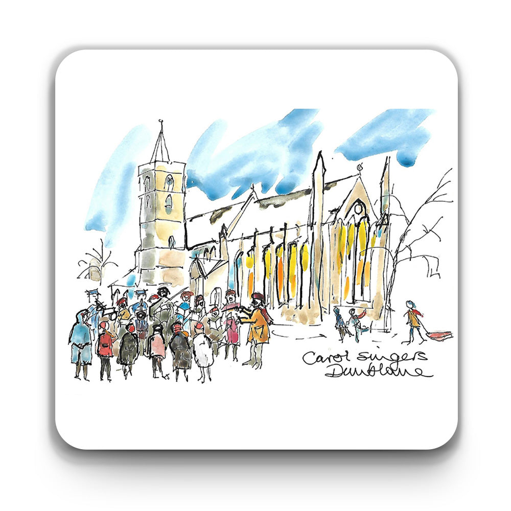 Carol singers in Dunblane square coaster