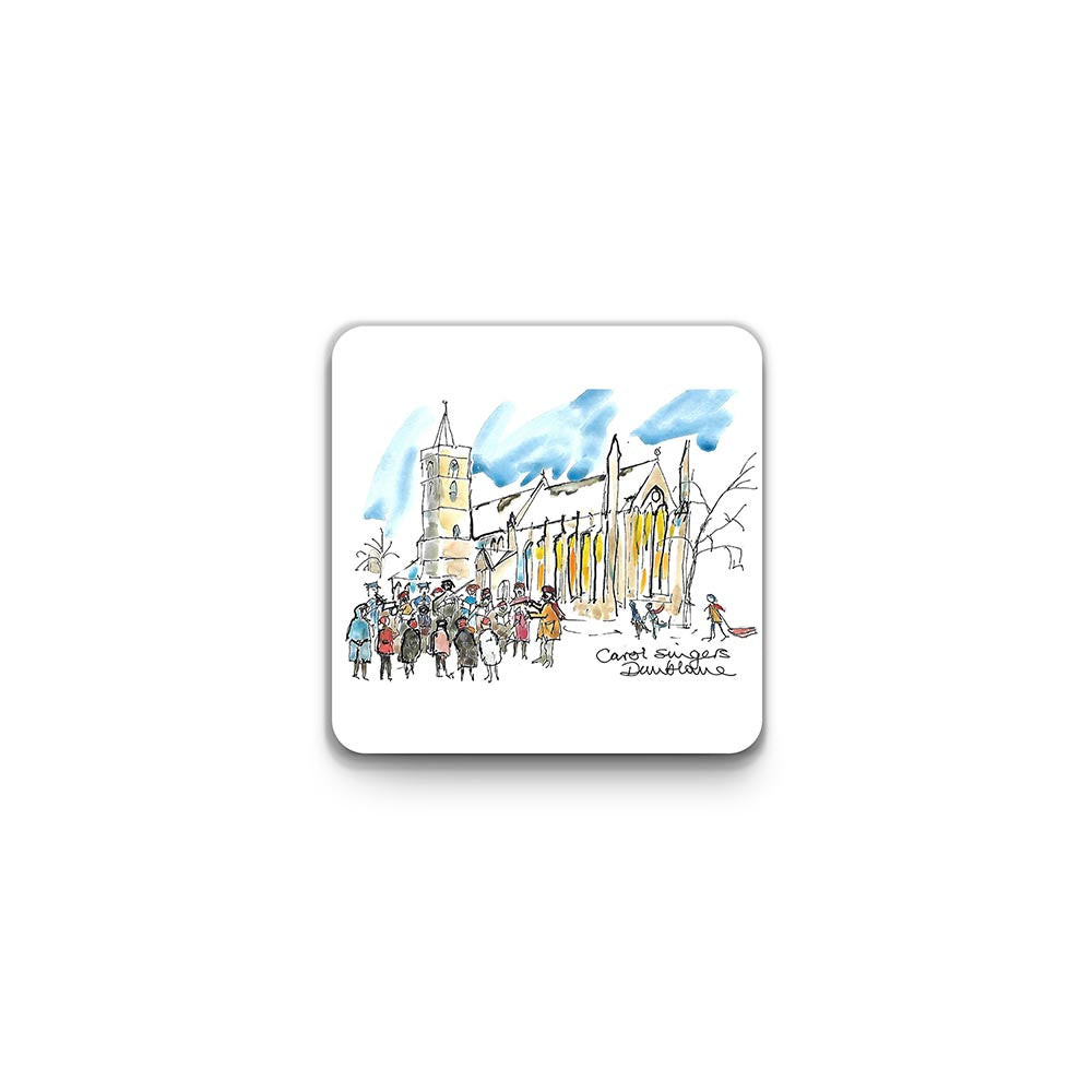Carol singers in Dunblane square coaster