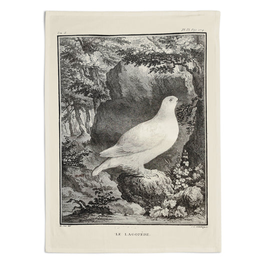 Scottish birds - Ptarmigan tea towel (natural colour)
