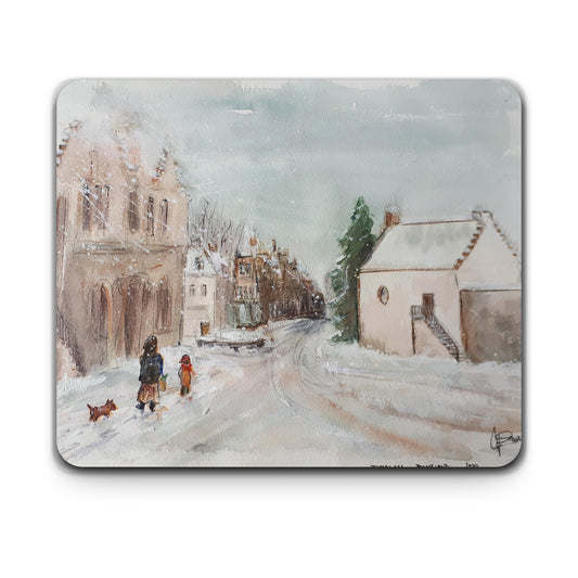 Leighton Library snowy watercolour square placemat