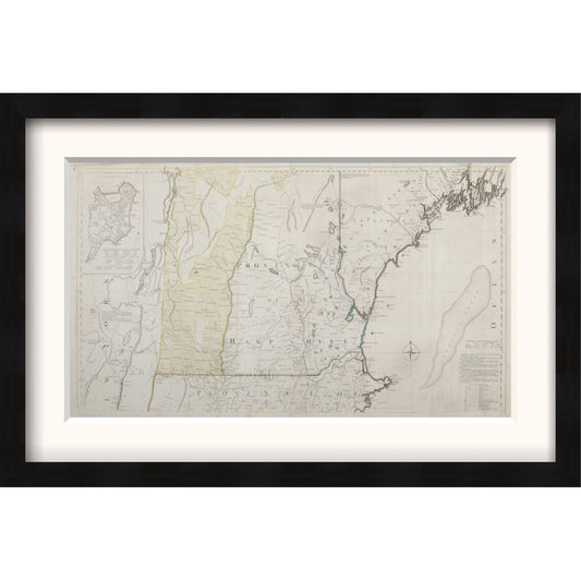 New Hampshire, Connecticut and Rhode Island (The American Atlas) Framed Print