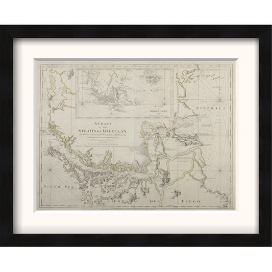 The Straights of Magellan (The American Atlas) Framed Print