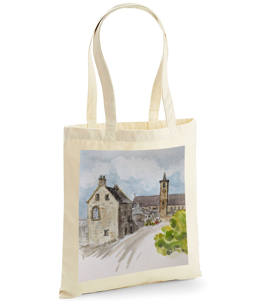 Natural Leighton Library watercolour tote bag